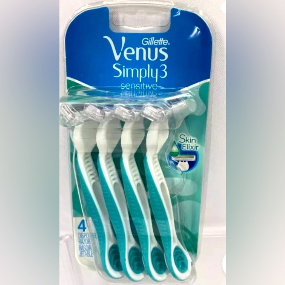 Gillette Venus Simply 3 Sensitive Razors (4) NIP